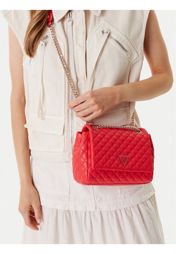 Guess Torebka HWEQG954121 Czerwony. Kolor: czerwony. Materiał: skórzane