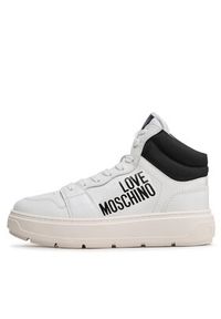 Love Moschino - LOVE MOSCHINO Sneakersy JA15284G1GIAC10A Biały. Kolor: biały. Materiał: skóra #5