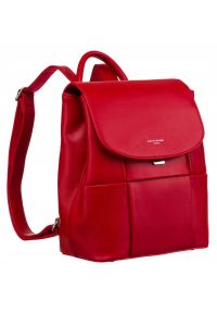DAVID JONES - Plecak damski David Jones 6746-2 czerwony. Kolor: czerwony. Materiał: skóra ekologiczna