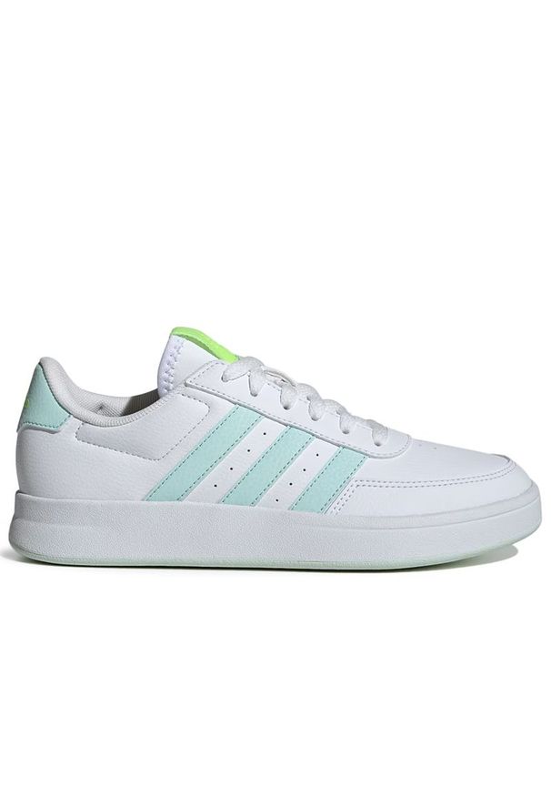 Adidas - Buty adidas Breaknet 2.0 IH4743 - białe. Zapięcie: pasek. Kolor: biały. Materiał: skóra, syntetyk, guma. Szerokość cholewki: normalna. Wzór: aplikacja