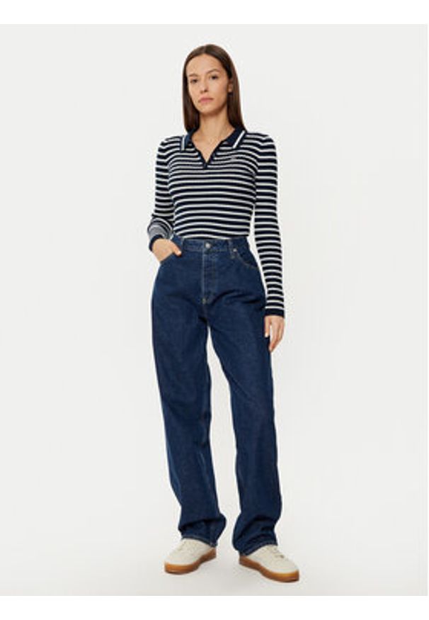 Tommy Jeans Sweter DW0DW19887 Beżowy Slim Fit. Kolor: beżowy. Materiał: bawełna