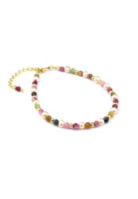 Brazi Druse Jewelry - Bransoletka Turmalin Kolorowy Perły. Wzór: kolorowy. Kamień szlachetny: perła