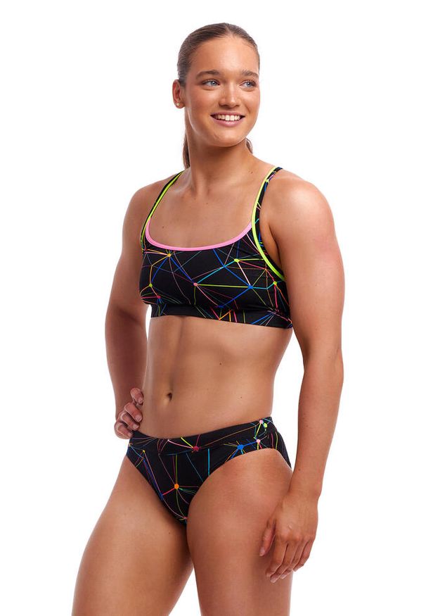 FUNKITA - Strój dwuczęściowy Funkita Sports Top Star Sign - góra od bikini. Kolor: czarny