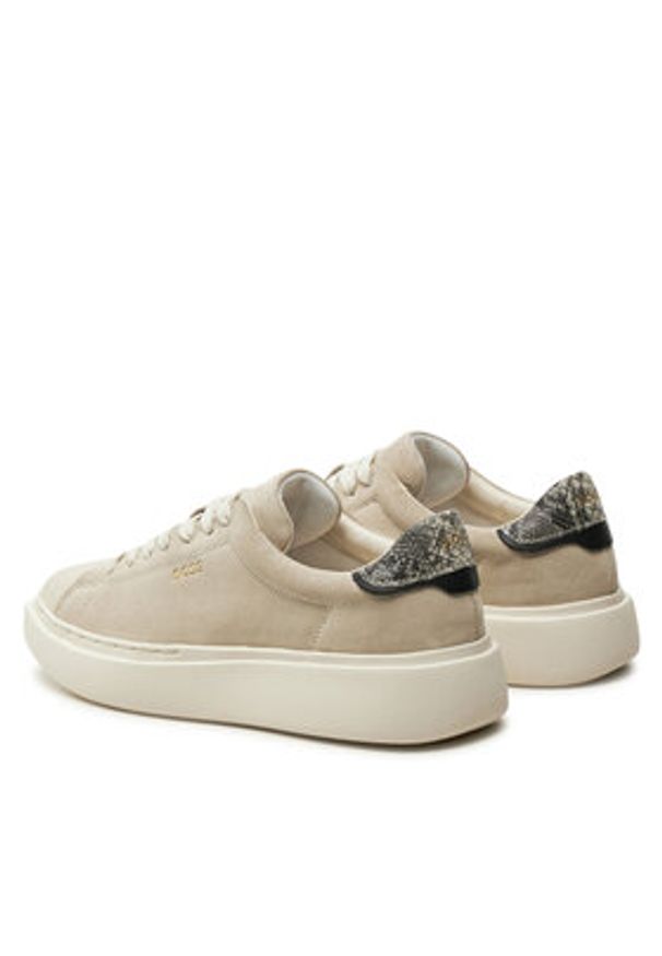 BOSS Sneakersy Amber Tenn 50536263 Écru. Materiał: zamsz, skóra