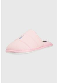 Polo Ralph Lauren kapcie KELCIE RF103596 kolor różowy. Nosek buta: okrągły. Kolor: różowy #5