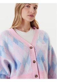 Tommy Jeans Kardigan Argyle DW0DW21180 Różowy Relaxed Fit. Kolor: różowy. Materiał: syntetyk #5