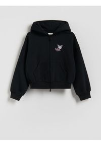 Reserved - Bluza z kapturem Kuromi - czarny. Typ kołnierza: kaptur. Kolor: czarny. Materiał: bawełna, dzianina. Długość: krótkie #1