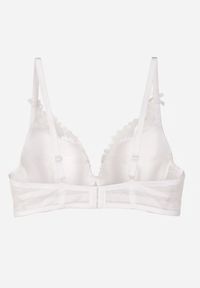 Born2be - Biały Koronkowy Biustonosz z Ozdobnymi Kokardkami na Ramiączkach Aeleolopei. Kolor: biały. Materiał: koronka. Wzór: koronka, aplikacja #5