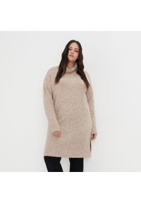 Sinsay - Sweter długi - Beżowy. Kolor: beżowy. Długość: długie #1