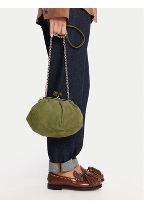 Weekend Max Mara Torebka 2525516164650 Khaki. Kolor: brązowy. Materiał: skórzane, zamszowe