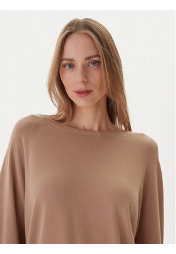 Kontatto Sweter 3M0820C Beżowy Regular Fit. Kolor: beżowy. Materiał: syntetyk
