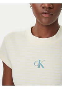 Calvin Klein Jeans T-Shirt LV047F833G Żółty Slim Fit. Kolor: żółty. Materiał: bawełna #5