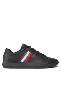 TOMMY HILFIGER - Tommy Hilfiger Sneakersy Essential Leather Cupsole FM0FM04921 Czarny. Kolor: czarny. Materiał: skóra