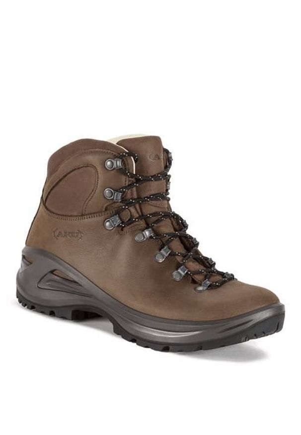 Buty trekkingowe męskie Aku Tribute Ii Leder. Wysokość cholewki: za kostkę. Kolor: brązowy. Materiał: skóra. Szerokość cholewki: normalna. Sport: turystyka piesza