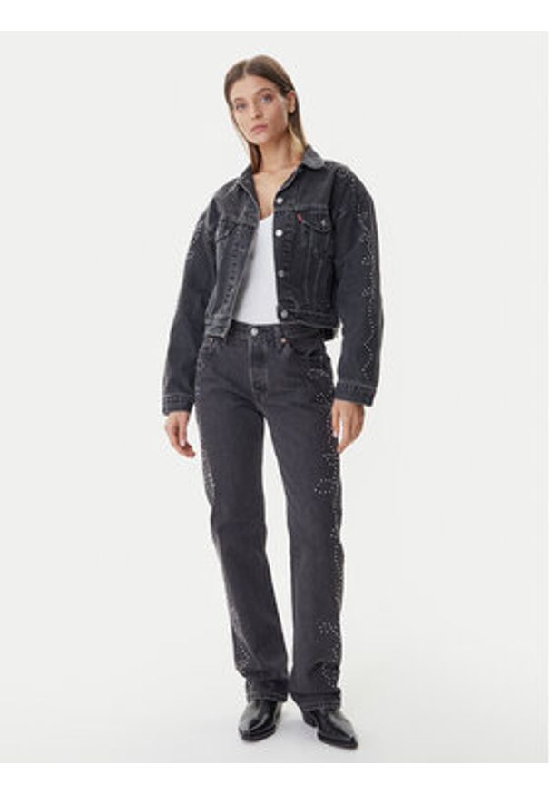 Levi's® Kurtka jeansowa 90s Trucker A9456-0003 Czarny Relaxed Fit. Kolor: czarny. Materiał: bawełna