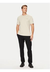 Calvin Klein T-Shirt Micro Logo Interlock T-Shirt K10K109894 Beżowy Regular Fit. Kolor: beżowy. Materiał: bawełna