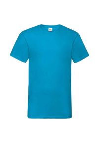 FRUIT OF THE LOOM - Koszulka Unisex Dla Dorosłych Z Dekoltem W Szpic. Kolor: niebieski