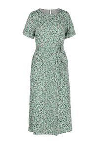 Volcano - Długa sukienka z wzorem G-MARANTA. Okazja: na co dzień. Typ kołnierza: dekolt w łódkę. Kolekcja: plus size. Kolor: zielony. Wzór: kolorowy. Typ sukienki: dla puszystych, proste. Materiał: wiskoza, skóra, materiał. Długość rękawa: krótki rękaw. Sezon: wiosna, lato. Styl: casual, elegancki. Długość: maxi #1