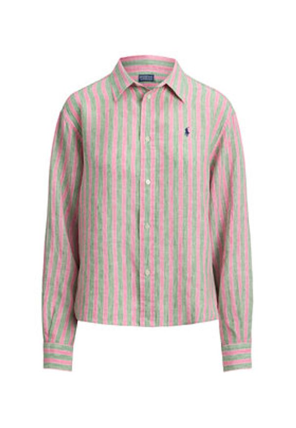 Polo Ralph Lauren Koszula 211935130501 Bordowy Relaxed Fit. Typ kołnierza: polo. Kolor: czerwony. Materiał: len