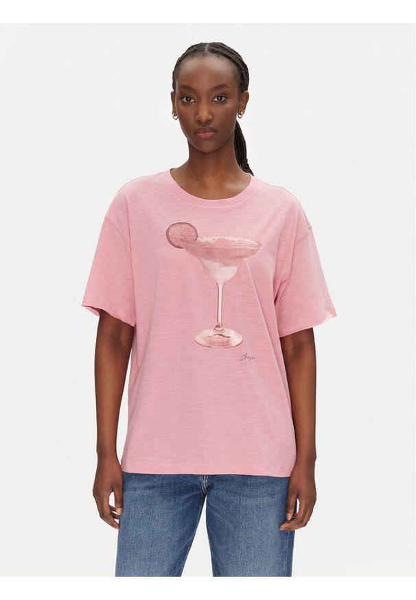BOSS T-Shirt C_Eband_4 50540433 Różowy Relaxed Fit. Kolor: różowy. Materiał: bawełna