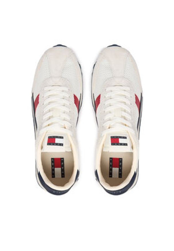 Tommy Jeans Sneakersy Retro Runner Archive Open Mesh EM0EM01715 Biały. Kolor: biały. Materiał: zamsz, skóra