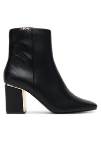 DKNY Botki Cianna K3570036 Czarny. Kolor: czarny. Materiał: skóra