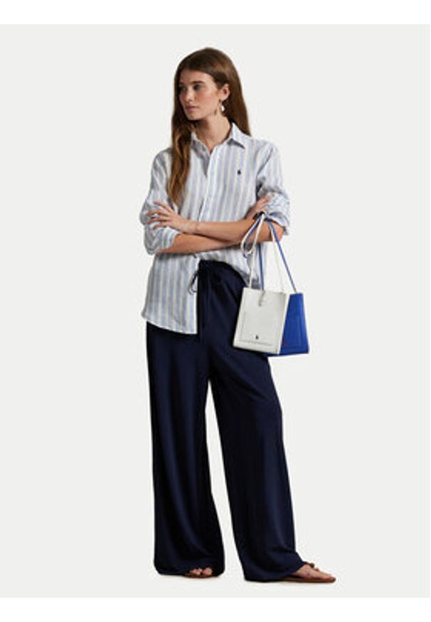 Polo Ralph Lauren Koszula 211970691007 Błękitny Classic Fit. Typ kołnierza: polo. Kolor: niebieski. Materiał: len