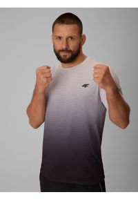 4f - 4F Koszulka treningowa regular szybkoschnąca męska - szara XXL. Kolor: szary. Materiał: tkanina, materiał. Długość: krótkie. Sport: fitness #1