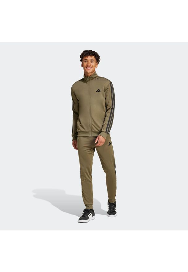 Adidas - Dres męski ADIDAS fitness. Kolor: zielony. Materiał: dresówka. Sport: fitness