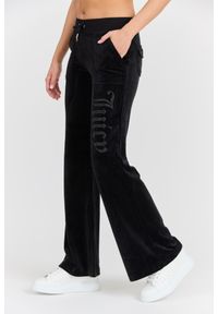 Juicy Couture - JUICY COUTURE Czarne damskie dresowe spodnie Layla Jewelled Low Rise Pant, Rozmiar XS. Kolor: czarny. Materiał: dresówka #4