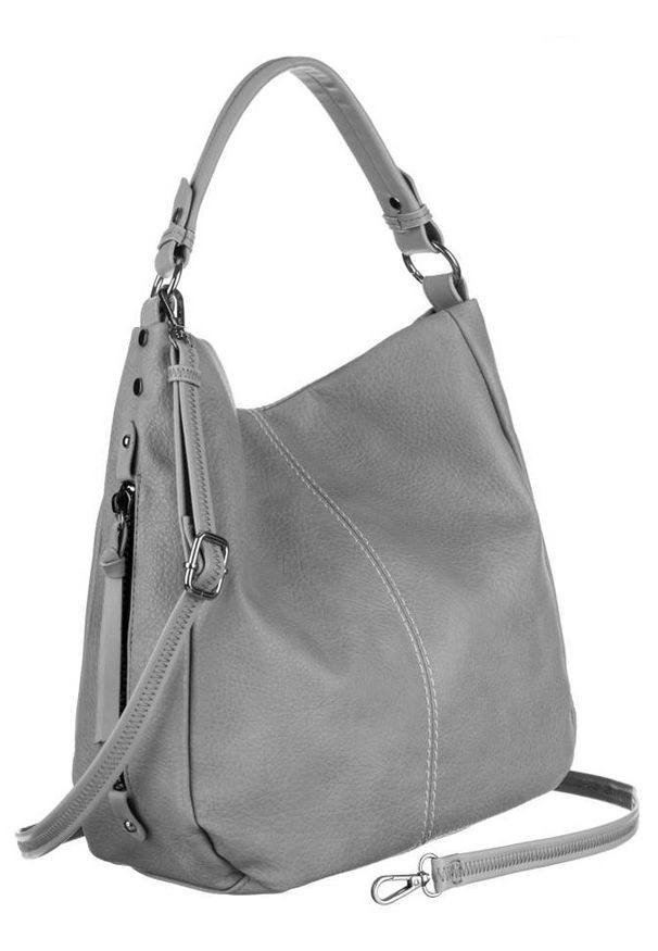 ROVICKY - Shopper bag szary Rovicky RPC-108059 GREY. Kolor: szary. Materiał: skórzane