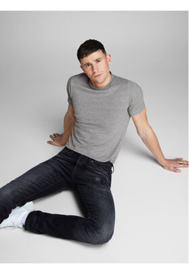 Jack & Jones T-Shirt Basic 12058529 Szary Stretch Fit. Kolor: szary. Materiał: bawełna