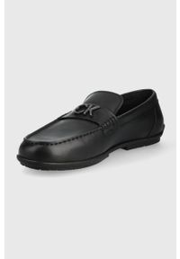 Calvin Klein mokasyny skórzane męskie kolor czarny. Nosek buta: okrągły. Kolor: czarny. Materiał: skóra #4