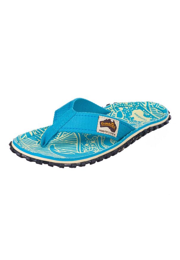 Gumbies - Japonki Islander Turquoise. Kolor: turkusowy. Materiał: bawełna, guma. Obcas: na obcasie. Wysokość obcasa: niski