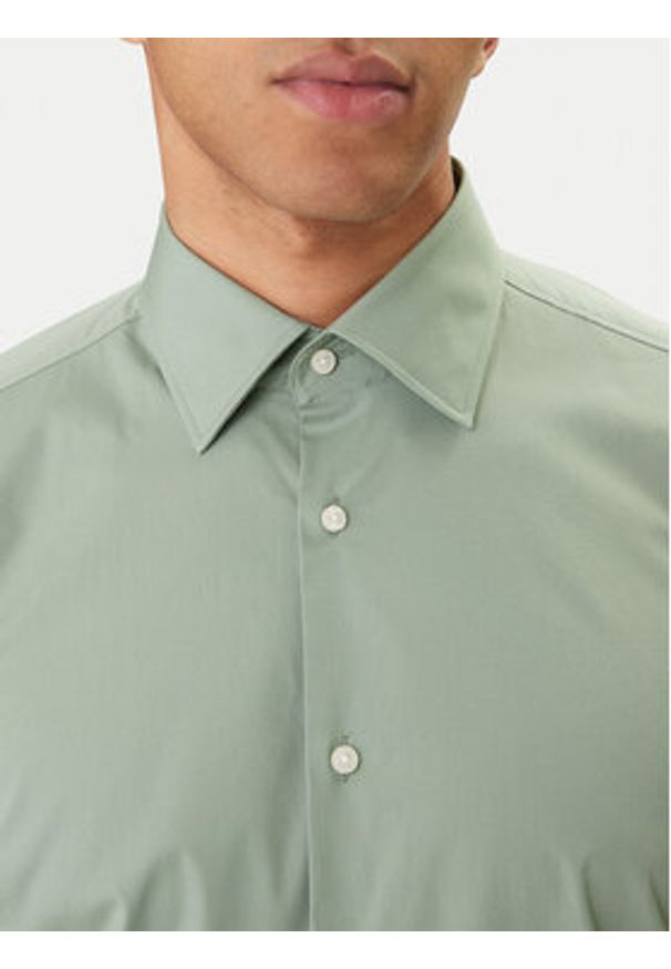 BOSS Koszula H-Hank 50469345 Zielony Slim Fit. Kolor: zielony. Materiał: bawełna
