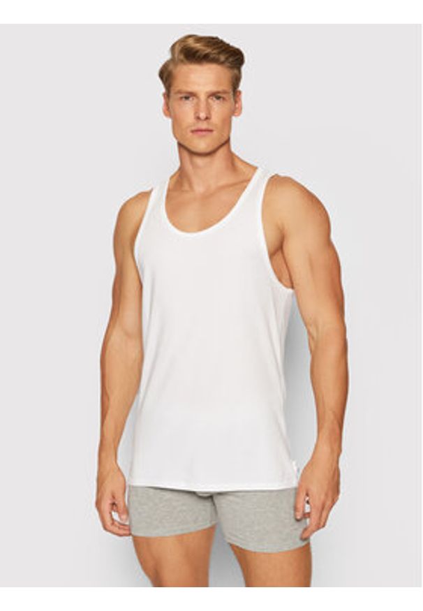 Calvin Klein Underwear Komplet 2 tank topów 000NB1099A Biały Slim Fit. Kolor: biały. Materiał: bawełna