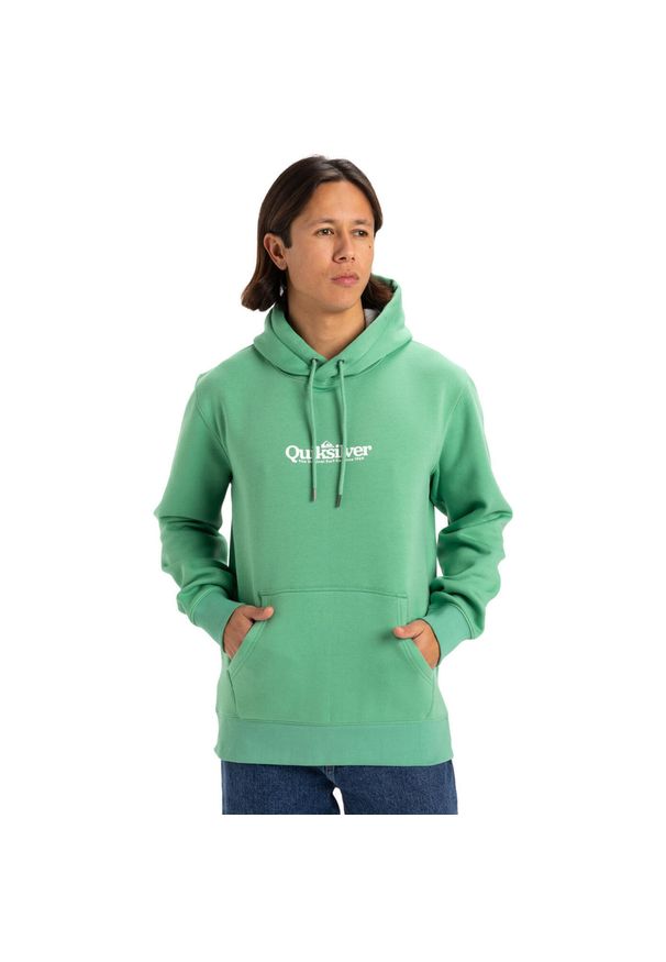 Quiksilver - Bluza z kapturem dla Mężczyzn FINELINE Zielony. Typ kołnierza: kaptur. Kolor: czerwony, pomarańczowy, wielokolorowy. Materiał: materiał, poliester, bawełna. Długość: długie