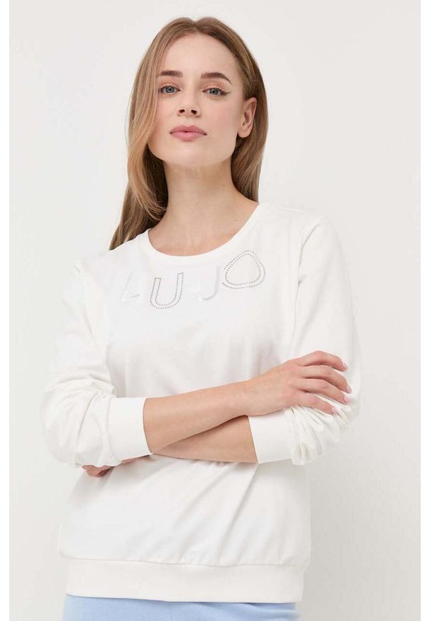 Liu Jo bluza damska kolor beżowy z aplikacją. Kolor: beżowy. Materiał: materiał. Długość rękawa: długi rękaw. Długość: długie. Wzór: aplikacja. Styl: klasyczny