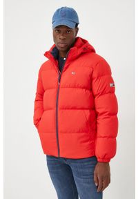 Tommy Jeans kurtka puchowa męska kolor czerwony zimowa. Okazja: na co dzień. Kolor: czerwony. Materiał: puch. Sezon: zima. Styl: casual #5