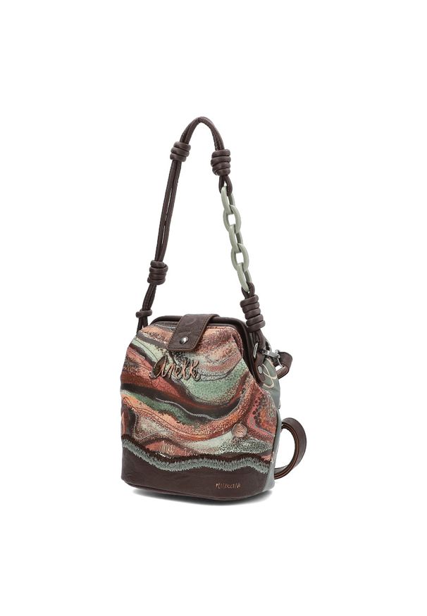 Brązowa Elegancka Torebka Anekke Damska Premium. Kolor: brązowy. Materiał: skórzane. Styl: elegancki