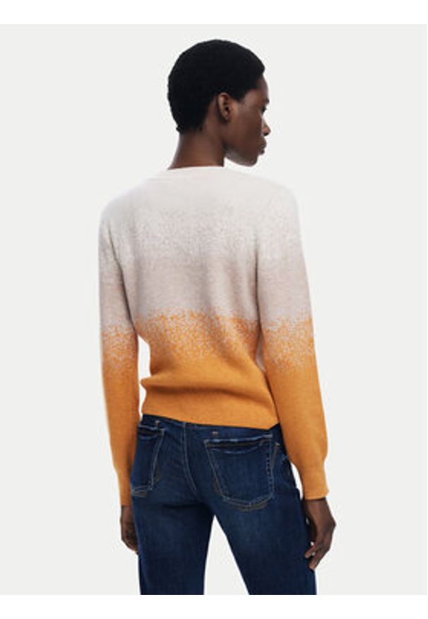 Desigual Sweter Fama 25WWJF24 Écru Regular Fit. Materiał: syntetyk