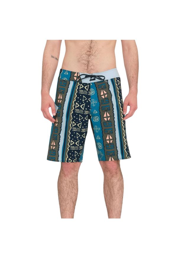 Spodenki kąpielowe męskie Volcom Lido Print. Kolor: czarny. Materiał: poliester, elastan. Wzór: nadruk