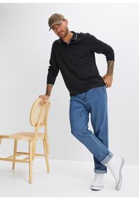 bonprix - Koszulka polo z czystej bawełny organicznej, nadającej się do recyklingu. Typ kołnierza: polo. Kolor: czarny. Materiał: bawełna. Długość rękawa: długi rękaw. Długość: długie #2