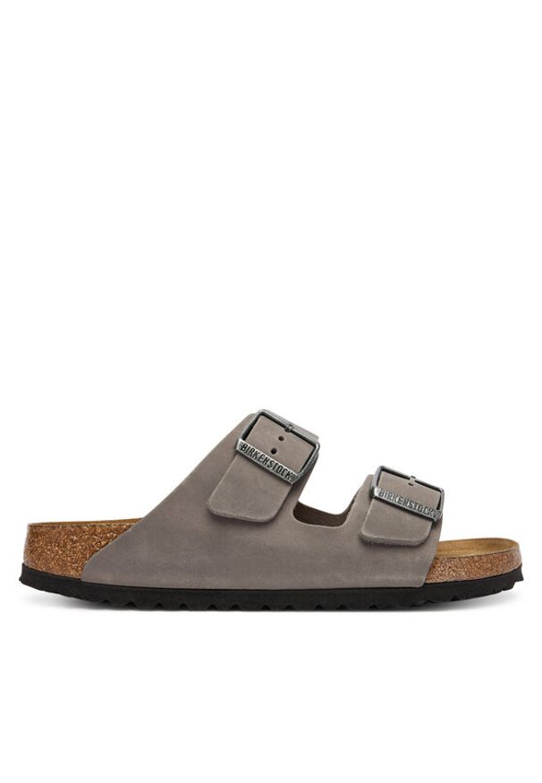 Birkenstock Klapki Arizona Sfb 1013645 Szary. Kolor: szary. Materiał: zamsz, skóra