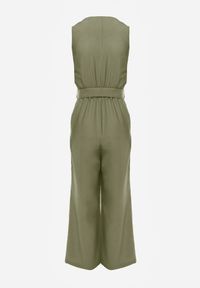 Renee - Zielony Kombinezon Utility z Wiskozy na Szerokich Ramiączkach z Wiązanym Paskiem Jenora. Kolor: zielony. Materiał: wiskoza. Długość rękawa: na ramiączkach. Sezon: lato #5