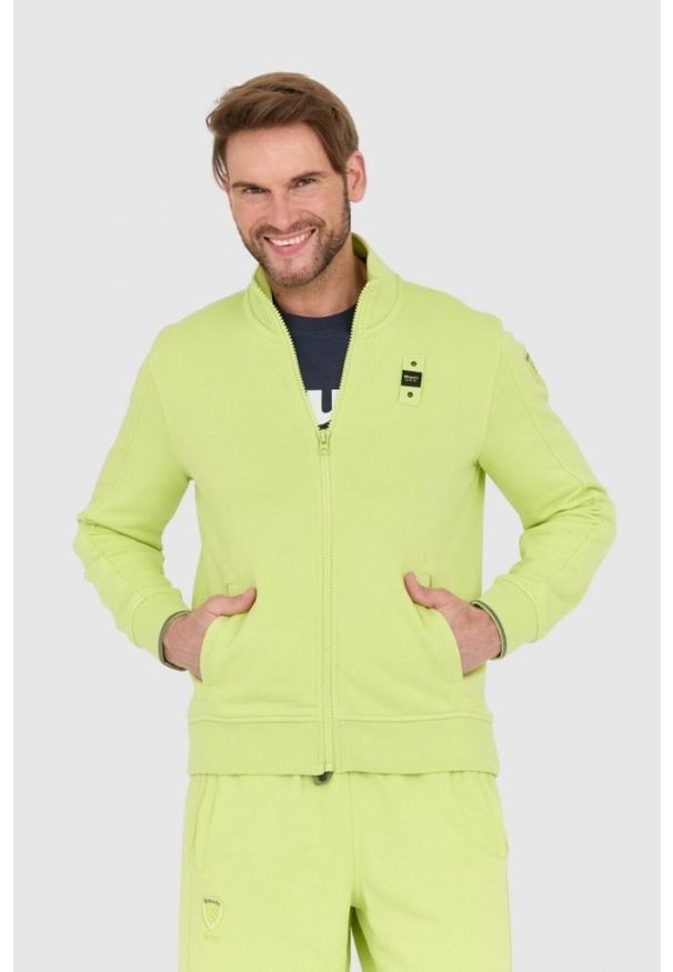Blauer USA - BLAUER Zielona męska rozpinana bluza, Rozmiar XXL. Kolor: zielony