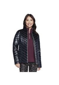 skechers - Kurtka sportowa damska GO Shield Shine Jacket. Kolor: czarny. Materiał: poliester