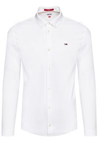 Tommy Jeans Koszula Oxford DM0DM09594 Biały Slim Fit. Kolor: biały. Materiał: bawełna