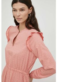 Mustang sukienka kolor pomarańczowy maxi rozkloszowana. Kolor: pomarańczowy. Materiał: tkanina. Typ sukienki: rozkloszowane. Długość: maxi #4