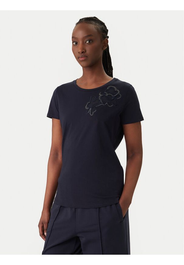 Liu Jo Sport T-Shirt TA6155 JS923 Granatowy Regular Fit. Kolor: niebieski. Materiał: bawełna. Styl: sportowy